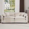Large Deep-Seating Corduroy Loveseat Sofa with 4 Pillows, Modern Classic Fabric Sofa for Living Room - 3 of 4