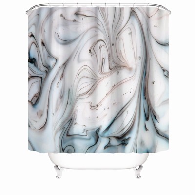 Messy Marble Shower Curtains for Bathroom Waterproof Fabric Bath Curtain Durable Soft Stylish Bathroom Decor 72x72 Inch