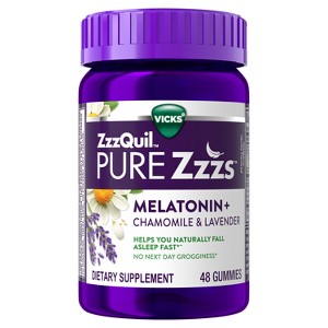 Pure Zzzs Chamomile & Lavender Melatonin Gummies - Wildberry Vanilla - 48ct - 1 of 4