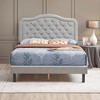 NicBex Queen Velvet Upholstered Bed Frame with Curve-Shaped Headboard,Wood Slat Support,Diamond Button Tufted Design,Easy Assembly - 2 of 4