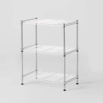 Folding 3 Narrow Shelves Black - Brightroom™