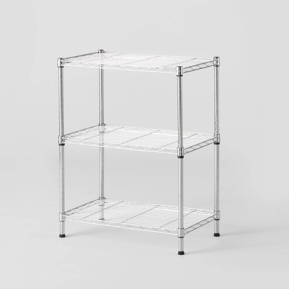 3 Tier Wire Shelving Chrome - Brightroom