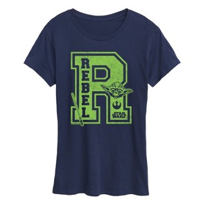 Women's - Star Wars - Yoda and friends Collegiate Rebel Short Sleeve Graphic T-Shirt - 1 of 4