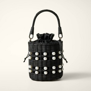 Pearl Embellished Basket Bucket Bag - kate spade new york x Target Black - 1 of 4