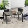 NicBex 55" Outdoor Dining Table,Modern Rectangle Aluminum Patio Table with Modern Design for 6 Person,Outdoor Furniture,Gray - 2 of 4