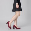 Allegra K Women's Pointy Toe Slip-on Plaid Printed Chunky Heels Pumps - 2 of 4