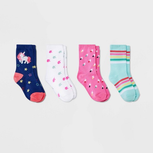 Girls' 4pk Super Soft Unicorn Crew Socks - Cat & Jack™ : Target