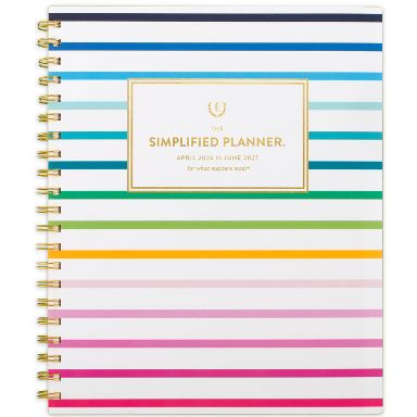 Emily Ley for At-A-Glance 8.375"x11" 2026-2027 Large Weekly/Monthly Printed Happy Stripe