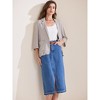 INSPIRE CHIC Women's 3/4 Sleeves Casual One Button Notched Lapel Side Pockets Blazer - 3 of 4