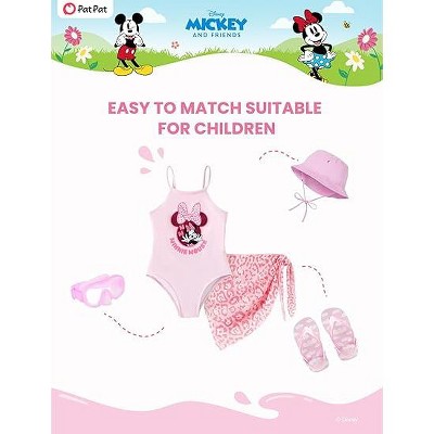 Mickey Mouse & Friends Disney Mickey Mouse & Friends Kids Girls UPF 50+ Sport Summer Swimwear Sets Tankini Minnie Pink 3T-4T — фото 3