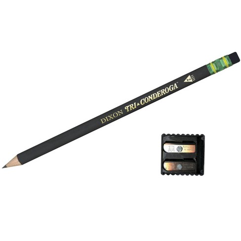 Ticonderoga Tri-write Triangular Pencil With Eraser, No 2 Tip, Black