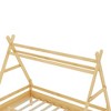 KTMBDW House Shape Montessori House Bed Wood Floor Bed with Stairs Bed Frame for Kids No Box Spring Needed - 4 of 4