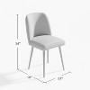 Wooakway 2 Beige/Gray Dining Chairs Metal Legs Slanted Back Wide Seat 23" x 33" for Living Dining Room - 4 of 4