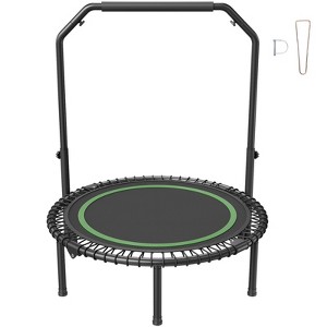 VEVOR Foldable Mini Trampoline, 40 Inch Fitness Rebounder, Max Load 330lbs Exercise Trampoline with 4 Level Height Adjustable Foam Handle - 1 of 4