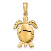 Black Bow Jewelry 14k Yellow Gold Moveable 3D Sea Turtle Pendant - 3 of 4