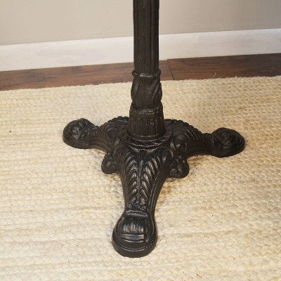 Brera Chestnut Mango Wood and Black Metal Round Accent Table