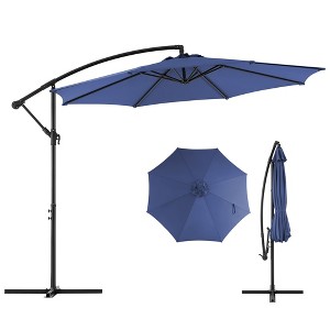 JIONJOY 10ft Cantilever Patio Umbrella - 90° Auto-Tilt, 8 Steel Ribs & UPF 50+ Sun Protection, Waterproof Outdoor Market Umbrella with Cross Base - 1 of 4
