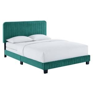 Modway Celine Channel Tufted Performance Velvet Twin Bed - 1 of 4