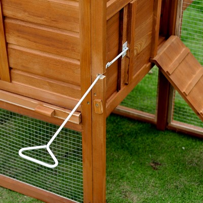 Large Wooden Chicken Coop with Outdoor Run and Nesting Box