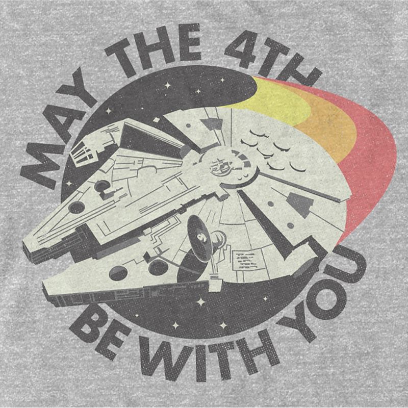 Men's Star Wars Retro Millennium Falcon May the 4th Be With You T-Shirt, 2 of 6