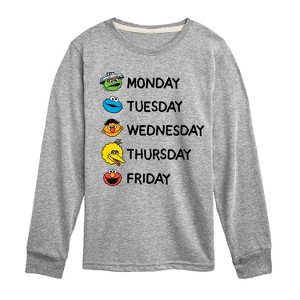 Boys' - Sesame Street - Days Of The Week-Toddler and Youth Long Sleeve T-Shirt Long Sleeve Graphic T-Shirt - 1 of 3