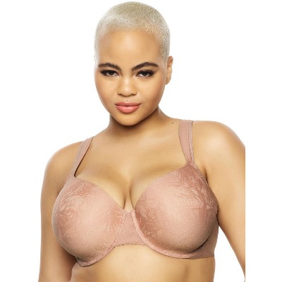 Paramour Women's Plus Size Lotus Embroidered Unlined Bra - Rose