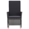 vidaXL Reclining Patio Chair with Cushions Poly Rattan Gray - 3 of 4