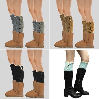 Wrapables Knee High Button Lace Leg Warmers for Boots - image 5