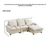 Modern Upholstered Cloud Deep Seat Couch  4-Seats Chenille L Shaped Sectional Sofa with Movable Ottoman for Living Room-The Pop Home - 3 of 4