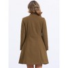 Allegra K Women's Stand Collar Double Breasted Pocket Long Sleeve Winter Coats - 3 of 4