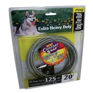 PDQ Silver Tie-Out Vinyl Coated Cable Dog Tie Out X-Large - 1 of 1