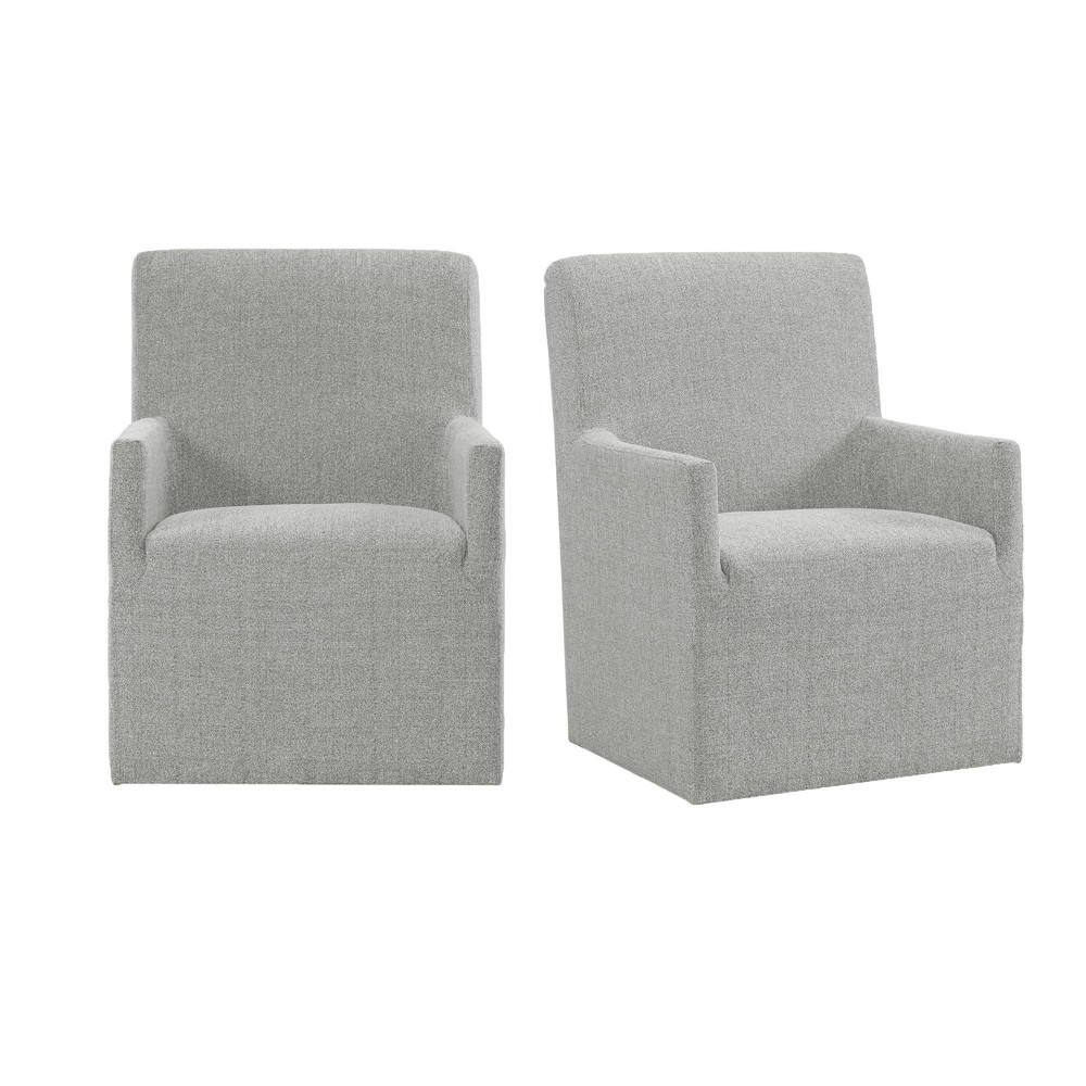 Picket House Furnishings Set of 2 Cade Upholstered Armchairs Gray