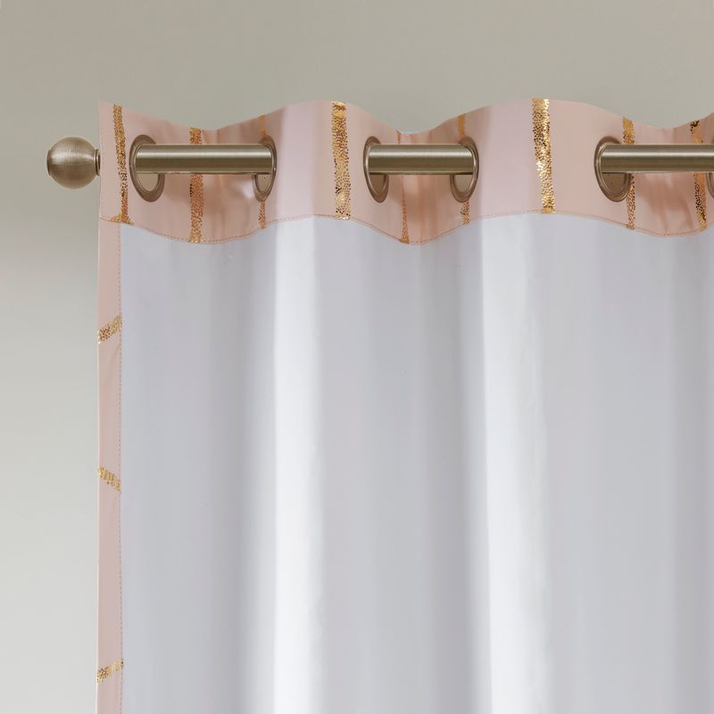Arielle Total Blackout Metallic Printed Curtain Panel, 5 of 13