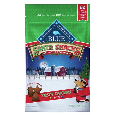Blue Buffalo Santa Snacks Tasty Chicken Recipe Soft Dog Treats - 4.5oz