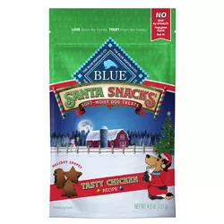 Blue Buffalo Santa Snacks Tasty Chicken Recipe Soft Dog Treats - 4.5oz