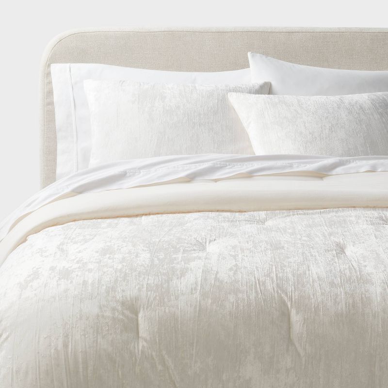 3pc Luxe Distressed Crinkle Velvet Comforter and Sham Set - Threshold™, 1 of 8