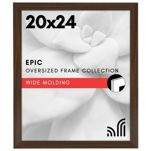 Americanflat 20x24 Poster Frame in Walnut with Polished Plexiglass - Horizontal and Vertical Formats with Included Hanging Hardware - 1 of 4