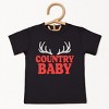 Country Baby Antlers Puff Print  - Toddler Short Sleeve Graphic T-Shirt - 2 of 4