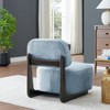 ORRD Modern Accent Chair, Blue Chenille Upholstery & Solid Wood Frame, Ergonomic Comfort for Living Room, Bedroom, Office, Mid-Century Design - 3 of 4