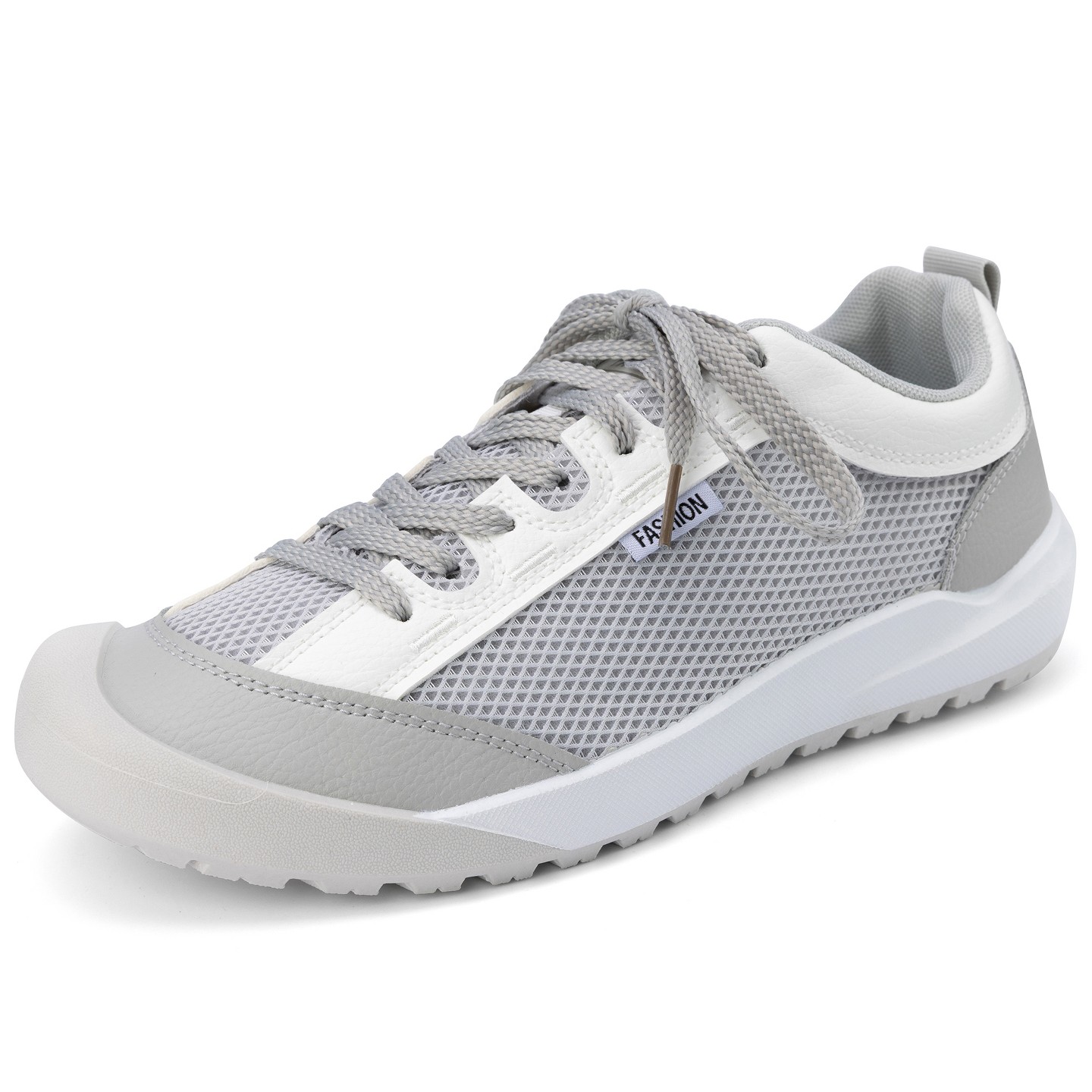 Мужские кроссовки BLISSFUL STEP Breathable Mesh Lightweight Casual Fashion Sneakers 11 White Gray, цвет: Белый — фото 1
