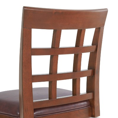 Napa Mahogany Swivel Bar Height Stool with Faux Leather Seat