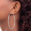 Black Bow Jewelry 2mm Polished Sterling Silver Round Hoop Earrings, 60mm (2 3/8 in) - 3 of 4