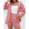 Imily Bela Women's two-piece suit with long-sleeve blazer and solid color shorts with pockets - 3 of 4