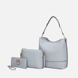 MKF Collection Wren Women’s Vegan Leather Hobo with Pouch and Wristlet Wallet by Mia K- 3 pieces - 1 of 4