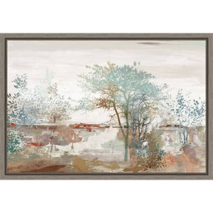 Amanti Art 23"x16" Autumn Silence (Trees) by Allison Pearce Framed Canvas Wall Art Print: Modern Lithograph, Polystyrene Frame - 1 of 4