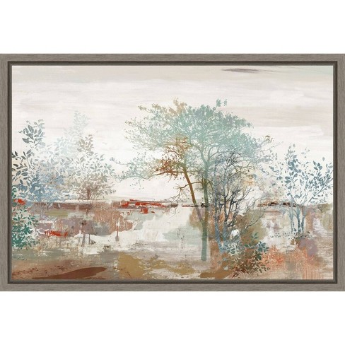 Amanti Art 23"x16" Autumn Silence (Trees) by Allison Pearce Framed Canvas Wall Art Print: Modern Lithograph, Polystyrene Frame - image 1 of 4