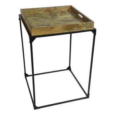 Carolina Living Cooper Tray Table - Inlay Natural - Black