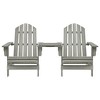 vidaXL Solid Fir Wood Patio Adirondack Chairs with Tea Table Set, Weather Resistant, Comfortable Ergonomic Design, Gray - 2 of 4