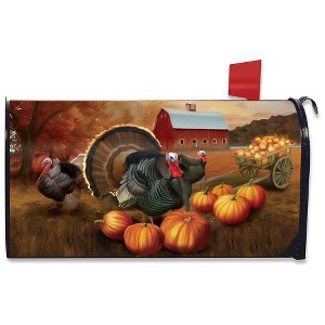 Autumn Turkeys Magnetic Mailbox Cover Fall Tom Pumpkins Standard Briarwood Lane - 1 of 3