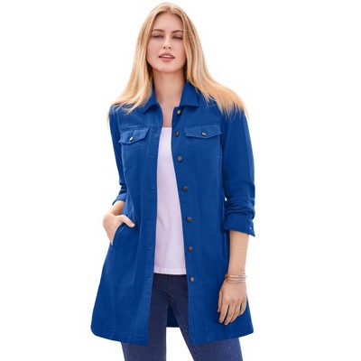 Jessica London Women's Plus Size Long Denim Jacket